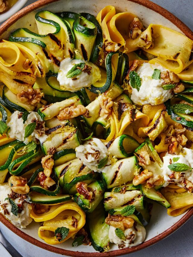 Grilled Zucchini With Ricotta & Walnuts