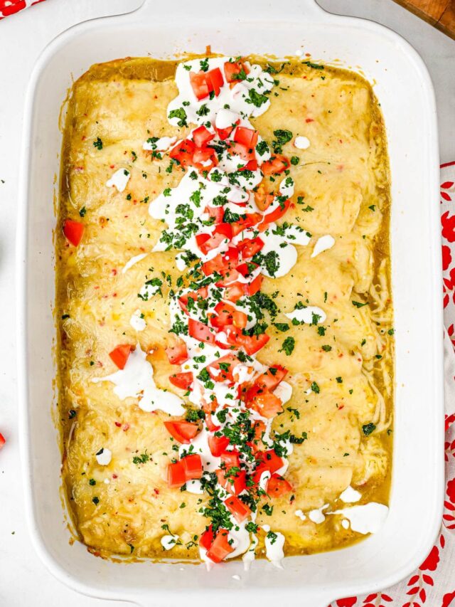 Homemade Green Chile Chicken Enchiladas with a